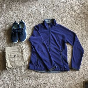 REI outdoors fleece hiking jacket blue size medium